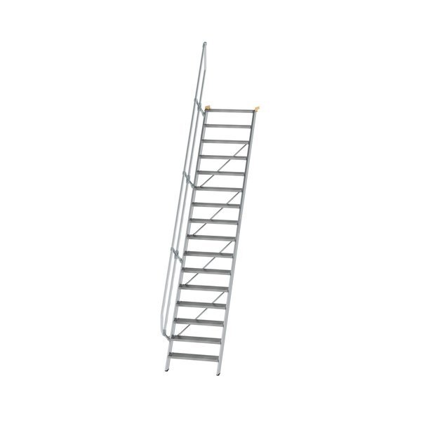 Günzburger Steigtechnik Treppe 60° Stufenbreite 800 mm 16 Stufen Aluminium geriffelt