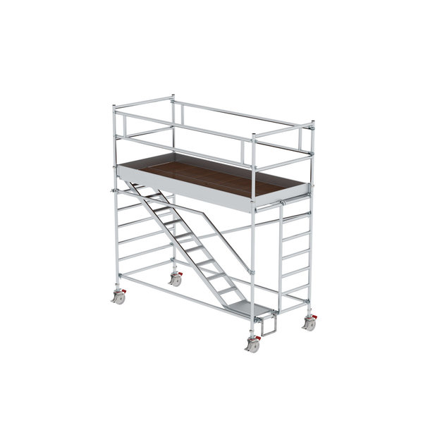 Günzburger Steigtechnik Rollgerüst 1,35 x 3,0 m mit Schrägaufstiegen Plattformhöhe 2,35 m