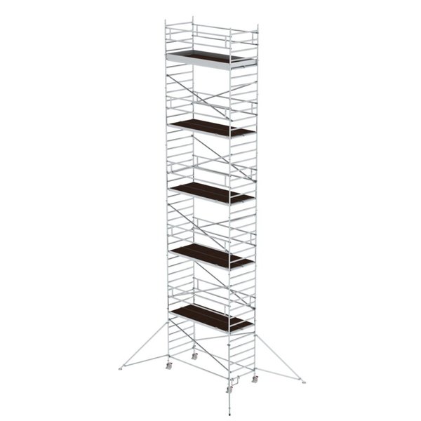 Günzburger Steigtechnik Rollgerüst 1,35 x 3,0 m mit Ausleger & Doppel-Plattform Plattformhöhe 11,47 m