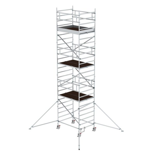 Günzburger Steigtechnik Rollgerüst 1,35 x 1,80 m mit Ausleger & Doppel-Plattform Plattformhöhe 6,43 m