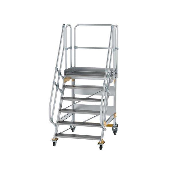 Günzburger Steigtechnik Plattformtreppe fahrbar 60° Stufenbreite 1000 mm 6 Stufen