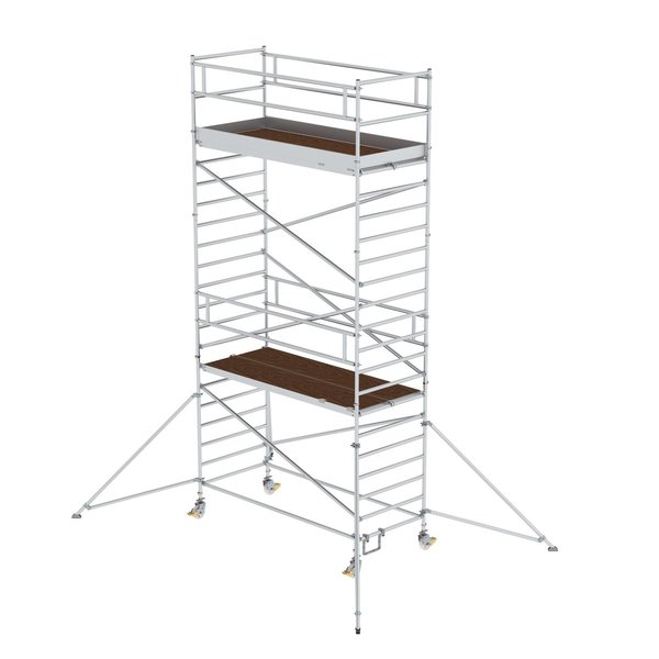 Günzburger Steigtechnik Rollgerüst 1,35 x 3,0 m mit Ausleger & Doppel-Plattform Plattformhöhe 5,35 m