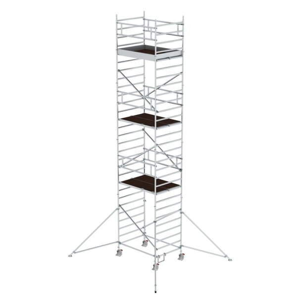 Günzburger Steigtechnik Rollgerüst 1,35 x 1,80 m mit Ausleger & Doppel-Plattform Plattformhöhe 7,55 m