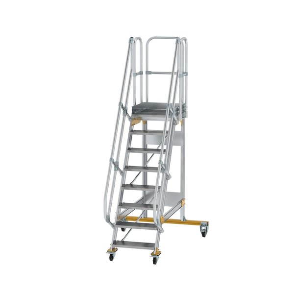 Günzburger Steigtechnik Plattformtreppe fahrbar 60° Stufenbreite 600 mm 8 Stufen