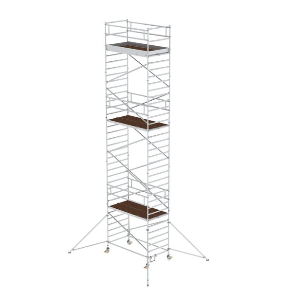 Günzburger Steigtechnik Rollgerüst 1,35x2,45 m mit Ausleger & Doppel-Plattform Plattformhöhe 9,35 m