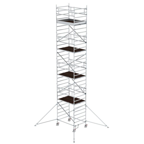 Günzburger Steigtechnik Rollgerüst 1,35 x 1,80 m mit Ausleger & Doppel-Plattform Plattformhöhe 8,39 m