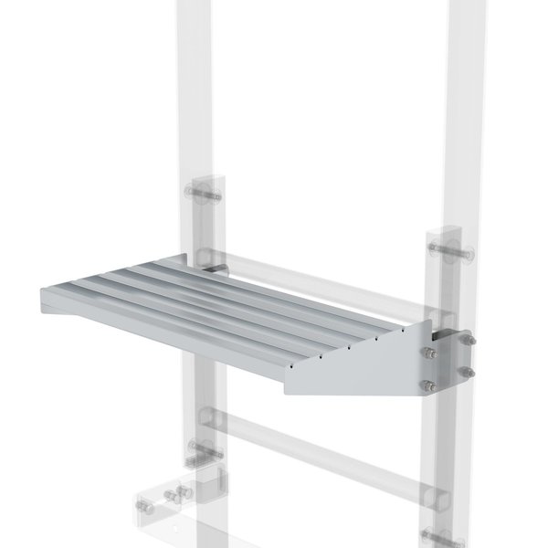 Günzburger Steigtechnik Ausstiegstritt Alu-blank Spaltmaß 300mm