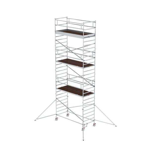 Günzburger Steigtechnik Rollgerüst 1,35 x 3,0 m mit Ausleger & Doppel-Plattform Plattformhöhe 7,35 m