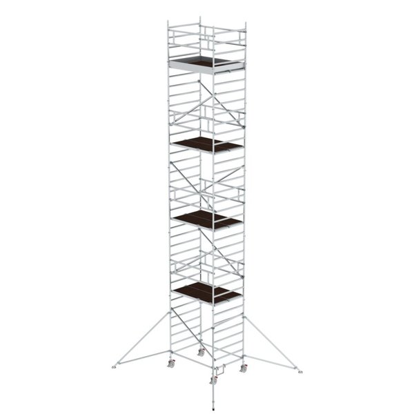 Günzburger Steigtechnik Rollgerüst 1,35 x 1,80 m mit Ausleger & Doppel-Plattform Plattformhöhe 9,51 m