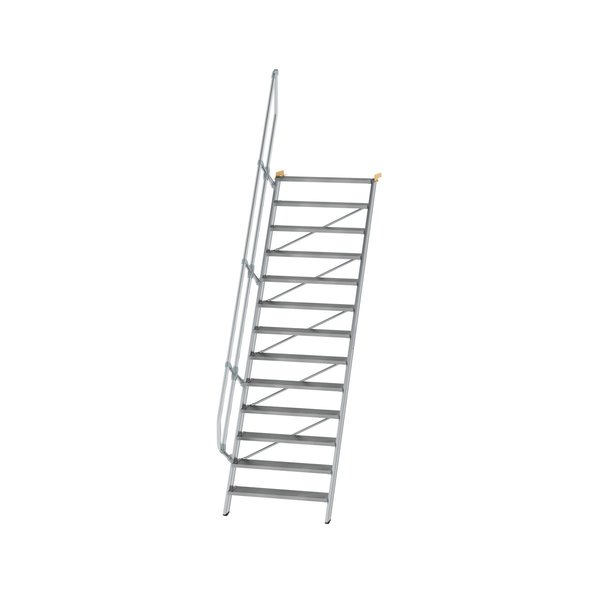 Günzburger Steigtechnik Treppe 60° Stufenbreite 1000 mm 13 Stufen Aluminium geriffelt