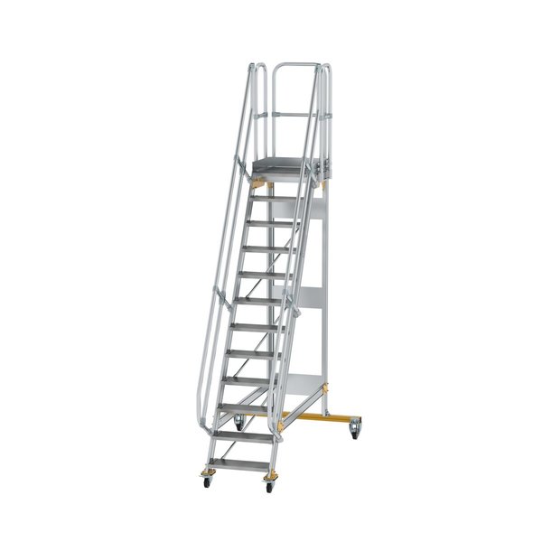 Günzburger Steigtechnik Plattformtreppe fahrbar 60° Stufenbreite 600 mm 12 Stufen