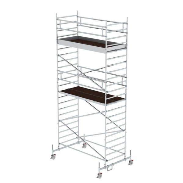 Günzburger Steigtechnik Rollgerüst 1,35 x 3,0 m mit Fahrbalken und Doppel-Plattform Plattformhöhe 5,78 m