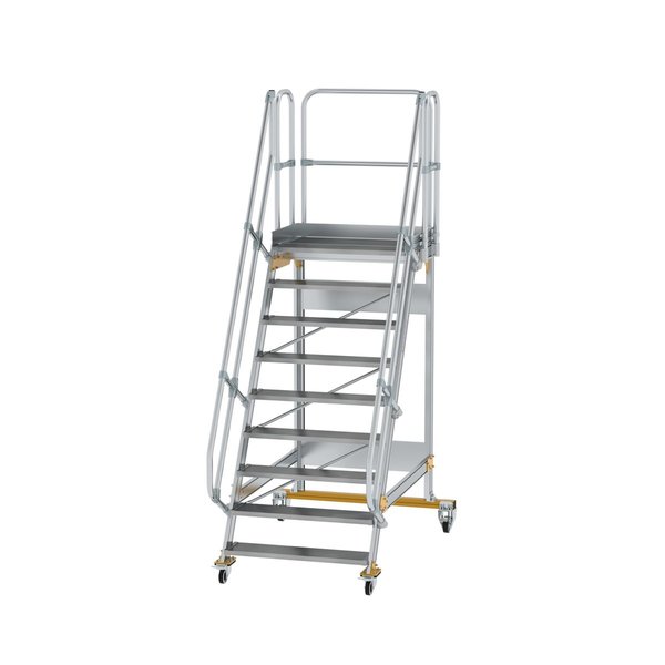 Günzburger Steigtechnik Plattformtreppe fahrbar 60° Stufenbreite 1000 mm 9 Stufen