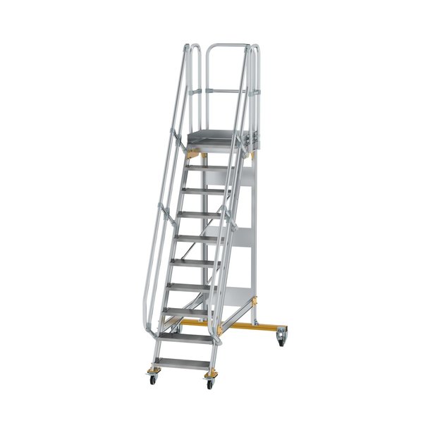 Günzburger Steigtechnik Plattformtreppe fahrbar 60° Stufenbreite 600 mm 10 Stufen