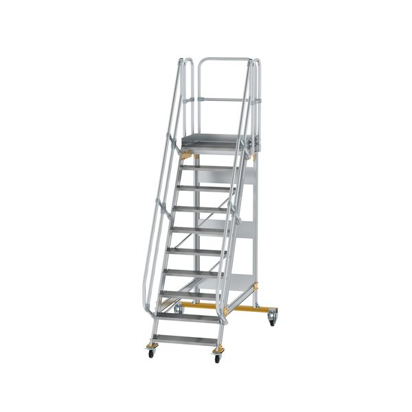 Günzburger Steigtechnik Plattformtreppe fahrbar 60° Stufenbreite 800 mm 10 Stufen