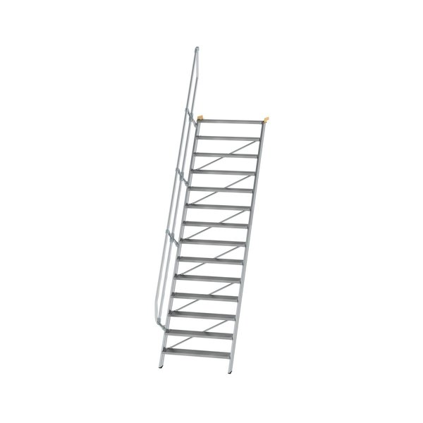 Günzburger Steigtechnik Treppe 60° Stufenbreite 1000 mm 14 Stufen Aluminium geriffelt