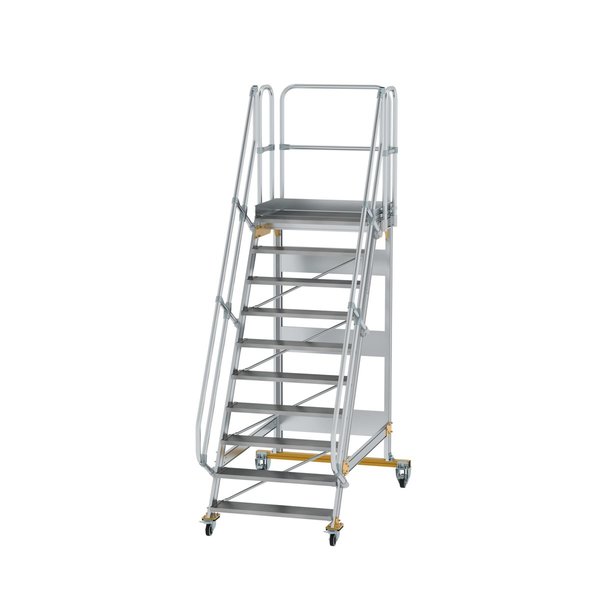 Günzburger Steigtechnik Plattformtreppe fahrbar 60° Stufenbreite 1000 mm 10 Stufen