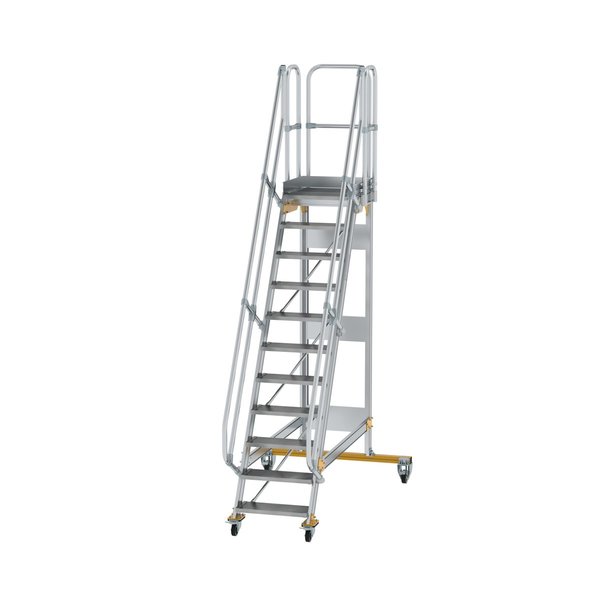 Günzburger Steigtechnik Plattformtreppe fahrbar 60° Stufenbreite 600 mm 11 Stufen