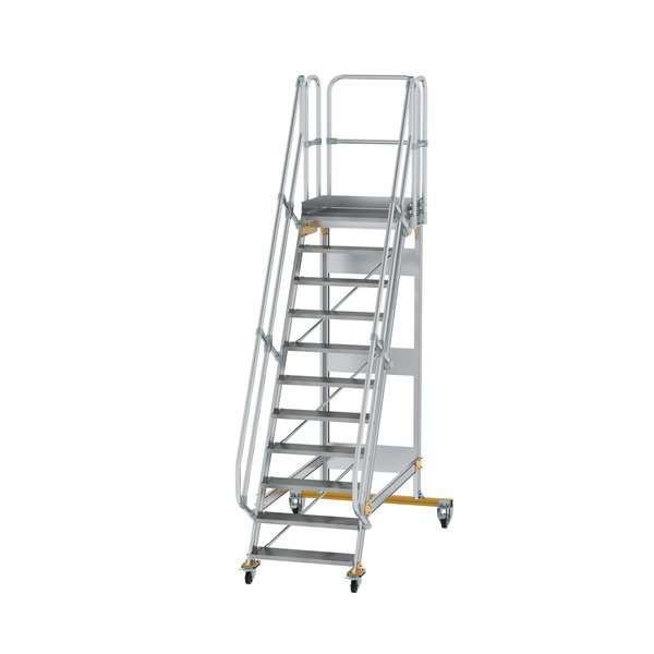 Günzburger Steigtechnik Plattformtreppe fahrbar 60° Stufenbreite 800 mm 11 Stufen