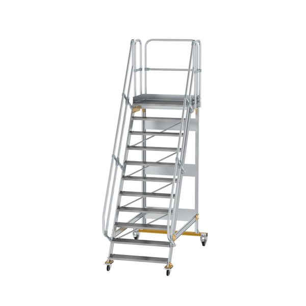 Günzburger Steigtechnik Plattformtreppe fahrbar 60° Stufenbreite 1000 mm 11 Stufen