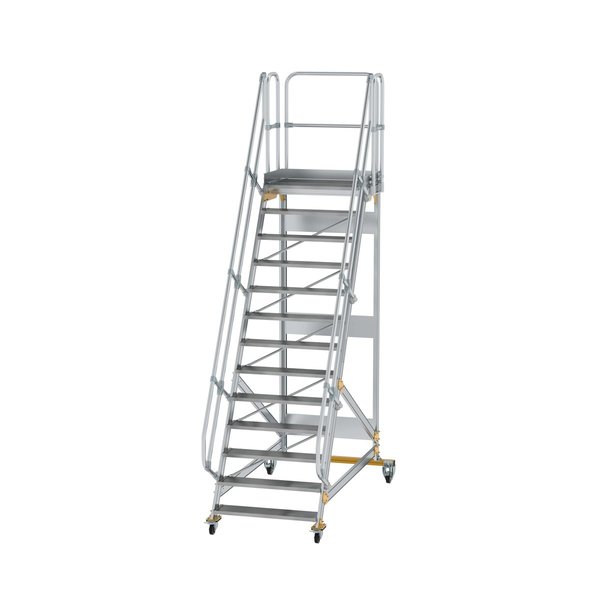 Günzburger Steigtechnik Plattformtreppe fahrbar 60° Stufenbreite 1000 mm 13 Stufen