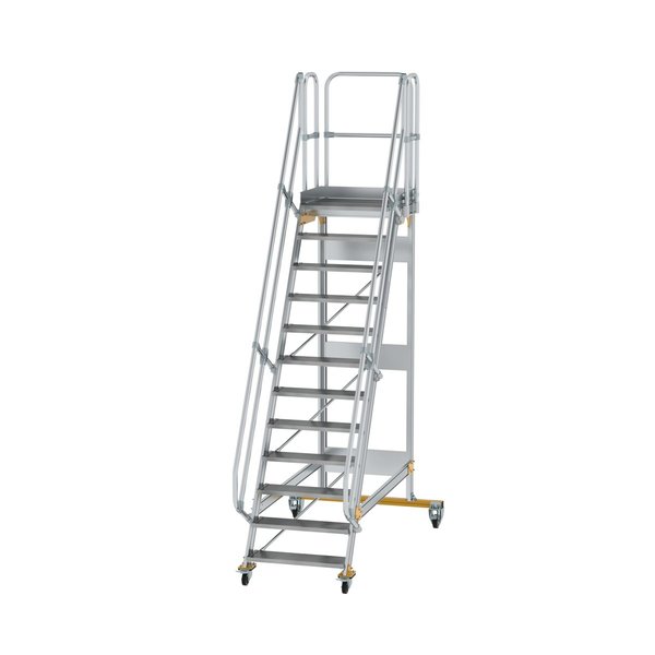 Günzburger Steigtechnik Plattformtreppe fahrbar 60° Stufenbreite 800 mm 12 Stufen