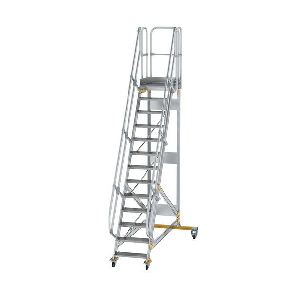 Günzburger Steigtechnik Plattformtreppe fahrbar 60° Stufenbreite 600 mm 13 Stufen