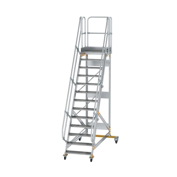 Günzburger Steigtechnik Plattformtreppe fahrbar 60° Stufenbreite 800 mm 13 Stufen