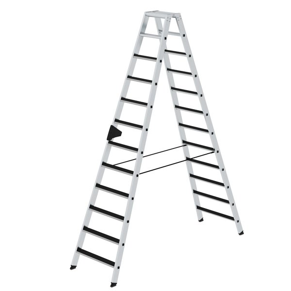 Günzburger Steigtechnik Stufen-Stehleiter beidseitig begehbar mit clip-step 2x12 Stufen