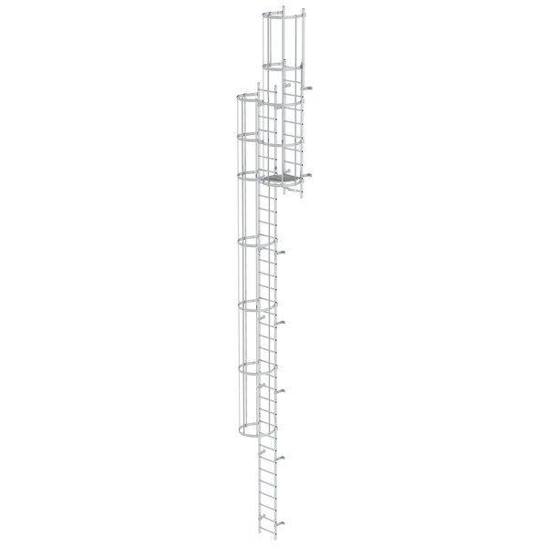 Günzburger Steigtechnik Mehrzügige Steigleiter mit Rückenschutz (Bau) Aluminium blank 11,84m