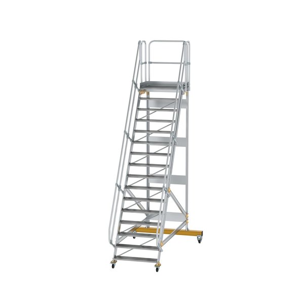 Günzburger Steigtechnik Plattformtreppe fahrbar 60° Stufenbreite 1000 mm 16 Stufen