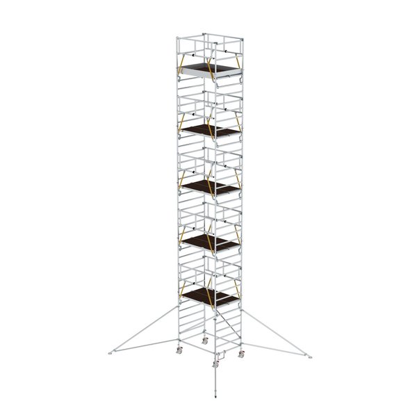 Günzburger Steigtechnik Rollgerüst SG 1,35 x 1,80 m mit Ausleger & Doppel-Plattform Plattformhöhe 10,35 m