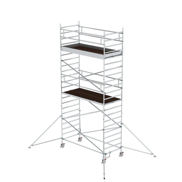 Günzburger Steigtechnik Rollgerüst 1,35 x 3,0 m mit Ausleger & Doppel-Plattform Plattformhöhe 5,59 m