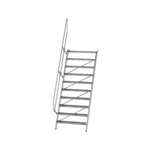 Günzburger Steigtechnik Treppe 60° Stufenbreite 1000 mm 10 Stufen Aluminium geriffelt