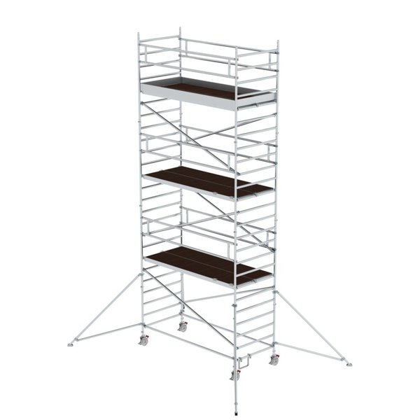 Günzburger Steigtechnik Rollgerüst 1,35 x 3,0 m mit Ausleger & Doppel-Plattform Plattformhöhe 6,43 m