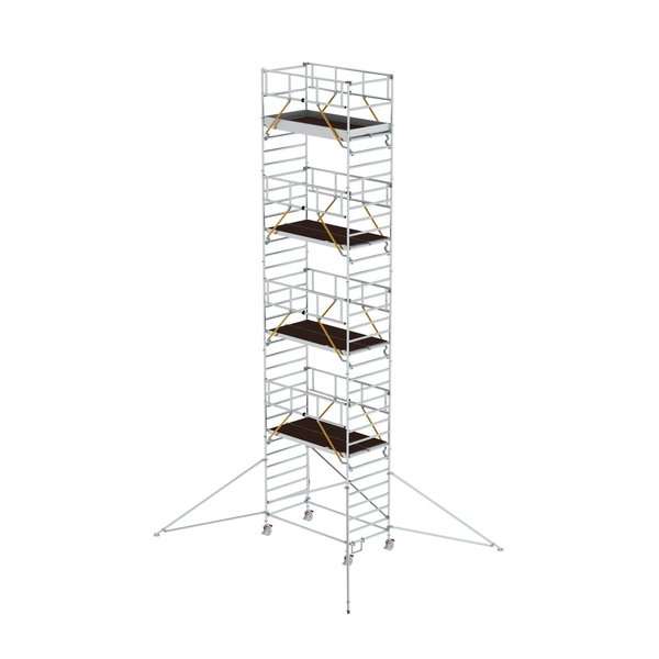 Günzburger Steigtechnik Rollgerüst SG 1,35 x 2,45 m mit Ausleger & Doppel-Plattform Plattformhöhe 9,51 m