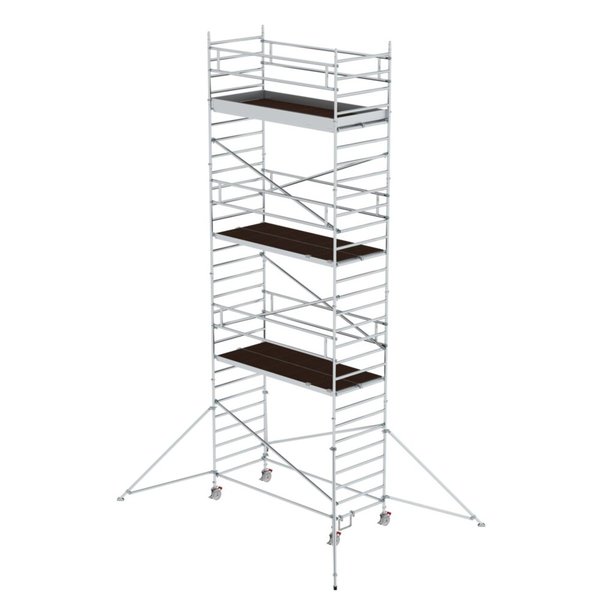 Günzburger Steigtechnik Rollgerüst 1,35 x 3,0 m mit Ausleger & Doppel-Plattform Plattformhöhe 7,55 m