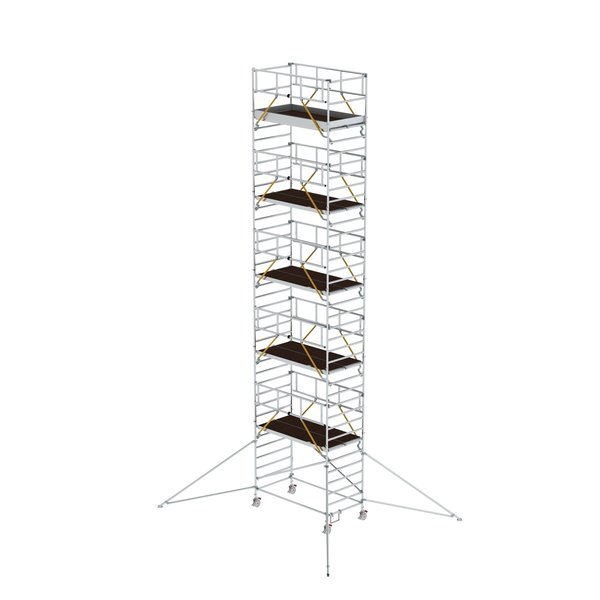 Günzburger Steigtechnik Rollgerüst SG 1,35 x 2,45 m mit Ausleger & Doppel-Plattform Plattformhöhe 10,35 m