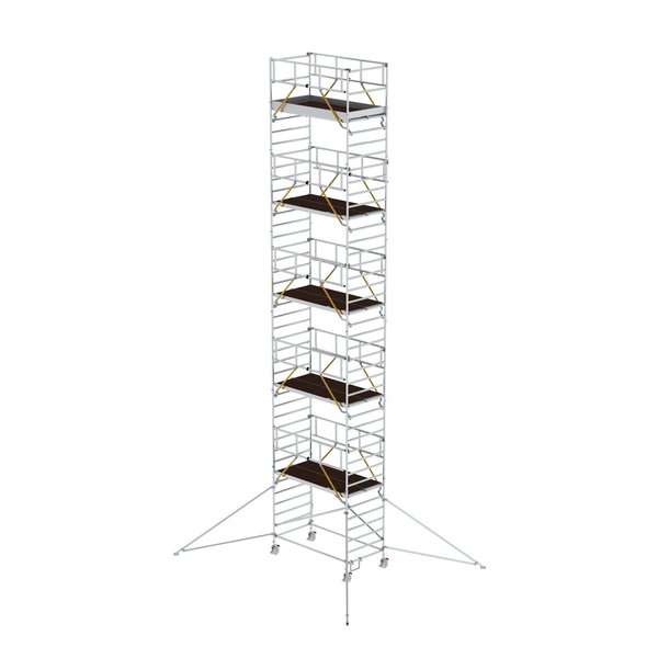 Günzburger Steigtechnik Rollgerüst SG 1,35 x 2,45 m mit Ausleger & Doppel-Plattform Plattformhöhe 11,47 m