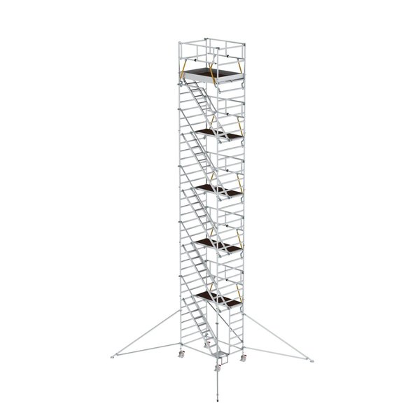 Günzburger Steigtechnik Rollgerüst SG 1,35 x 1,80 m mit Schrägaufstiegen & Ausleger Plattformhöhe 10,35 m