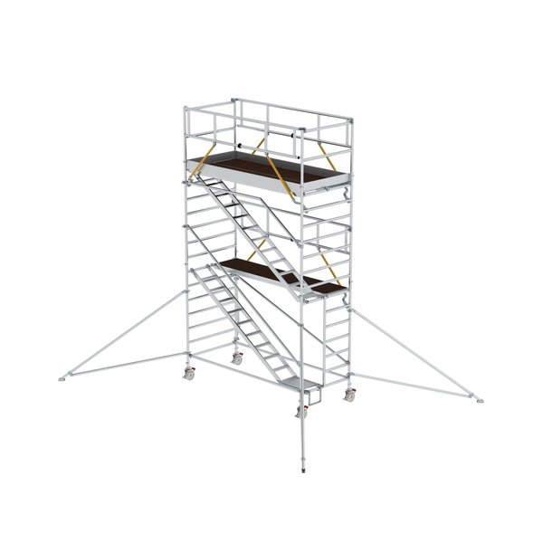 Günzburger Steigtechnik Rollgerüst SG 1,35 x 3,0 m mit Schrägaufstiegen & Ausleger Plattformhöhe 4,47 m