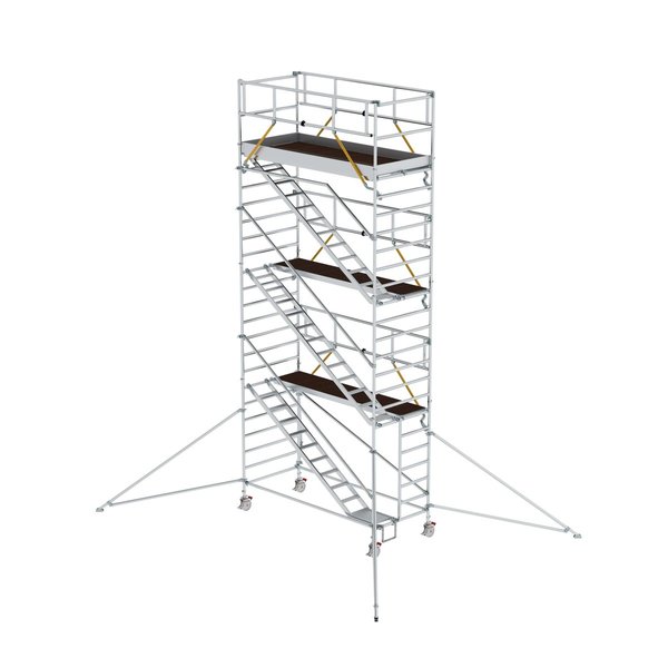 Günzburger Steigtechnik Rollgerüst SG 1,35 x 3,0 m mit Schrägaufstiegen & Ausleger Plattformhöhe 6,43 m