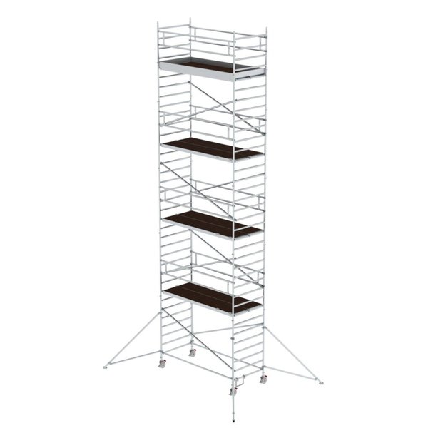 Günzburger Steigtechnik Rollgerüst 1,35 x 3,0 m mit Ausleger & Doppel-Plattform Plattformhöhe 9,51 m