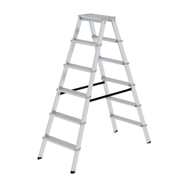 Günzburger Steigtechnik ML Stufen-Stehleiter beidseitig begehbar 2x6 Stufen