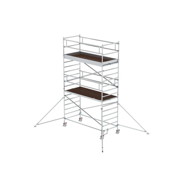 Günzburger Steigtechnik Rollgerüst 1,35 x 3,0 m mit Ausleger & Doppel-Plattform Plattformhöhe 4,35 m