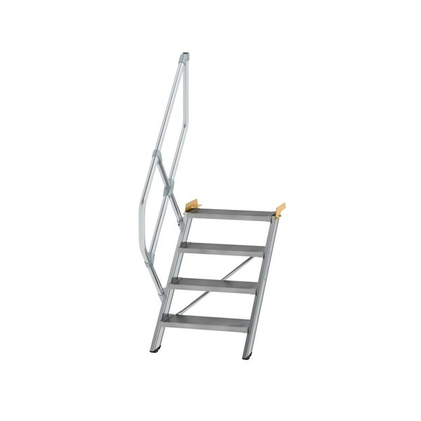 Günzburger Steigtechnik Treppe 45° Stufenbreite 600 mm 4 Stufen Aluminium geriffelt