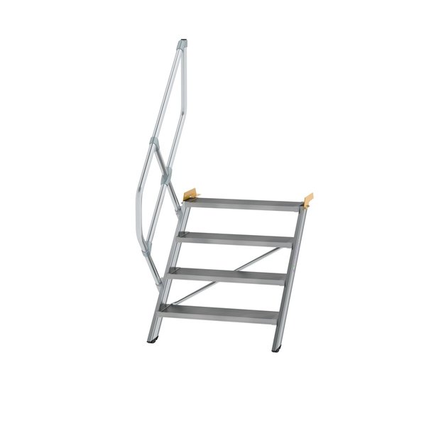 Günzburger Steigtechnik Treppe 45° Stufenbreite 800 mm 4 Stufen Aluminium geriffelt