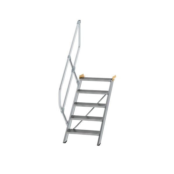 Günzburger Steigtechnik Treppe 45° Stufenbreite 600 mm 5 Stufen Aluminium geriffelt