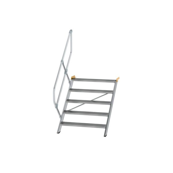 Günzburger Steigtechnik Treppe 45° Stufenbreite 1000 mm 5 Stufen Aluminium geriffelt