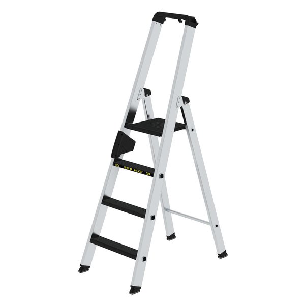 Günzburger Steigtechnik Stufen-Stehleiter 250 kg einseitig begehbar mit clip-step R 13 4 Stufen